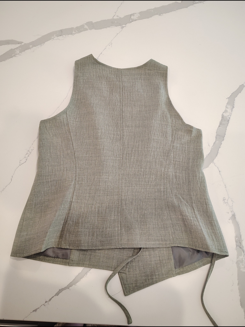 Max Studio Wrap Sleeveless Blazer Vest in light Olive Green size Medium - Picture 5 of 6